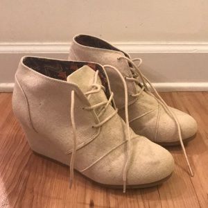 Womens Booties. Very light tan/cream. Size 10. Brand new without tags